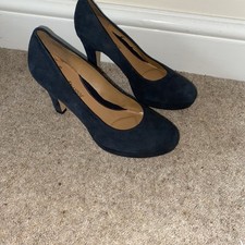 Clarks Anika Kendra Navy Suede Court Shoes Size 4 