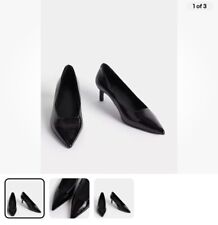 M&S Wide Fit Leather Patent Kitten Court Shoes, Size 4.5,RRP £45, Tried on only!