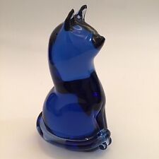 Wedgwood Blue Glass Cat