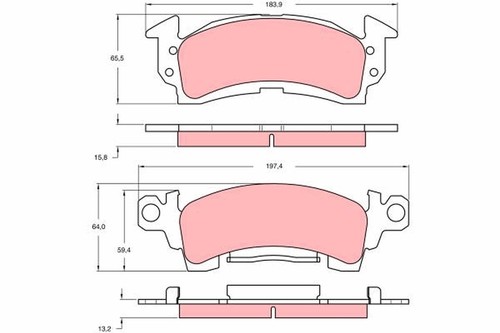 Brake pads set front - set, right