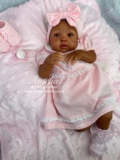 Reborn Baby Girl Doll Amalia (COA Sebilla Bos) Ethnic, Painted Hair, 5.5lb 21"