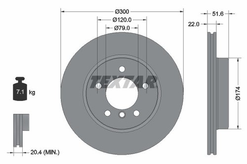 Brake disc textar 92097205 - textar,