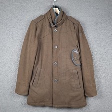 G STAR RAW Jacket Mens L Large Brown Decoy Wool Garber Trench Coat Military