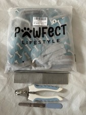 Pawfect Pet Grooming Hammock Small Blue Set Nail Clipper File Comb
