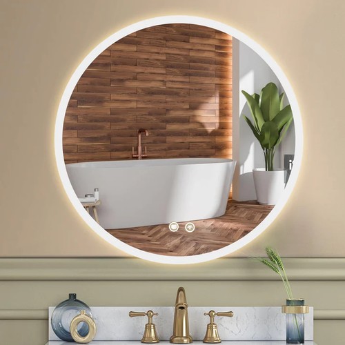 Round led bathroom - bathroom, wall