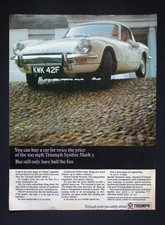 Original 1968 Advert – Triumph Spitfire Mark 3 - ephemera