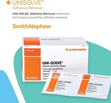 Uni Solve Adhesive Remover 50 Wipes -To Remove Adhesive Dressings/Tapes/Residues