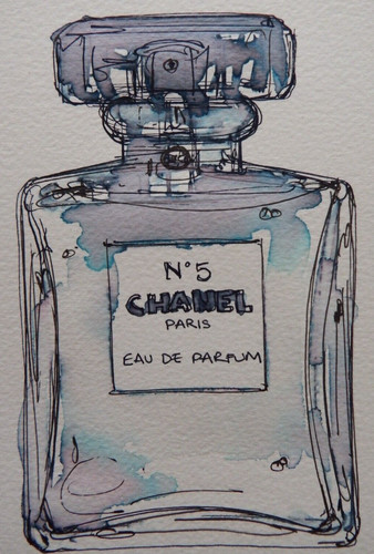 Ink drawing chanel perfume - drawing, no