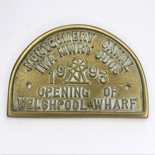 Vintage brass waterways plaque - brass,