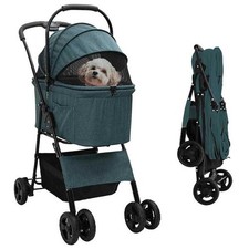 Folding Pet Stroller Green