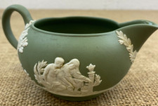 VINTAGE WEDGWOOD JASPERWARE SAGE GREEN CREAMER CREAM MILK JUG