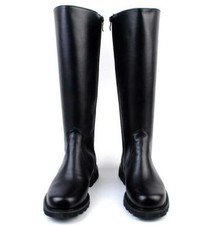 Mens Leather Military Boots Equestrian Flats Riding Boots Knight Knee High Shoes