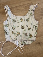Floral Beige Cream Nude Linen