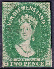 TASMANIA IMPERF QV Chalon 1d