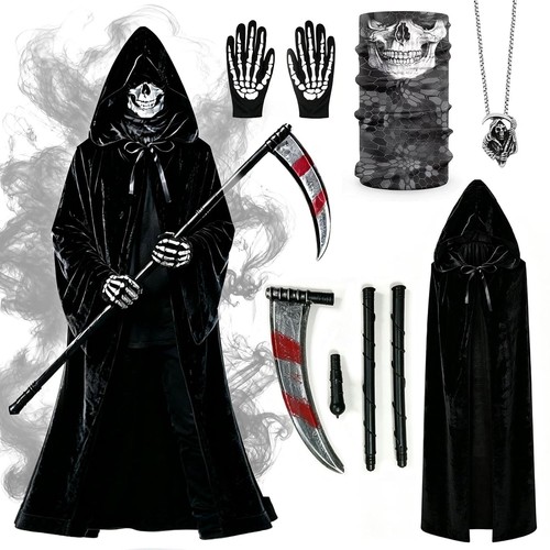 5pcs grim reaper costume adult - 5pcs,
