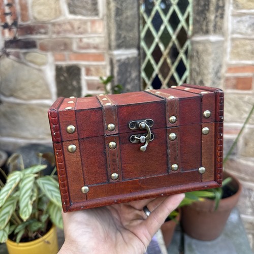Wooden storage box trinkets - storage,