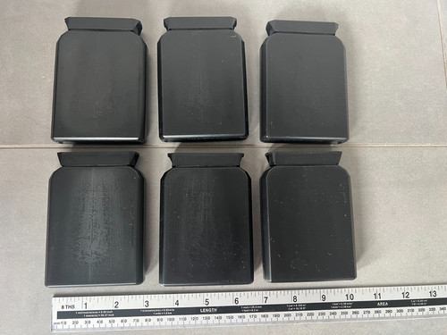 Black plastic storage boxes - 6,