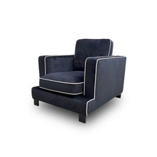 DFS 'Demure' Armchair Black Demure Velvet Plush Modern Single Chair RRP £600 NEW