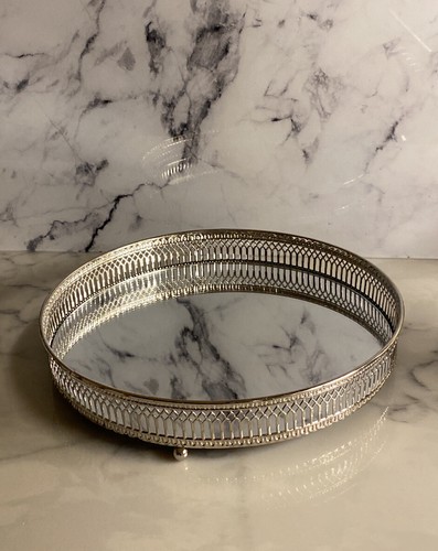 Silver effect mirrored - effect, tray
