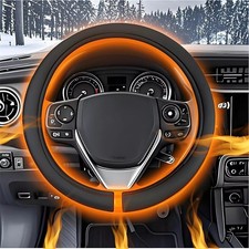 Black Heated Steering Wheel Cover Warmer,Rechargeable Cordless NEW Hot