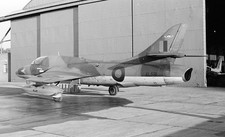 208 Sqn, Hawker Hunter T.7, XL591 at RAF Lossiemouth, c1981 - Original B&W neg