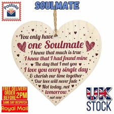 Soulmate Wooden Heart Hanging