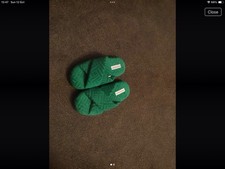New Green Towelling Slippers 5