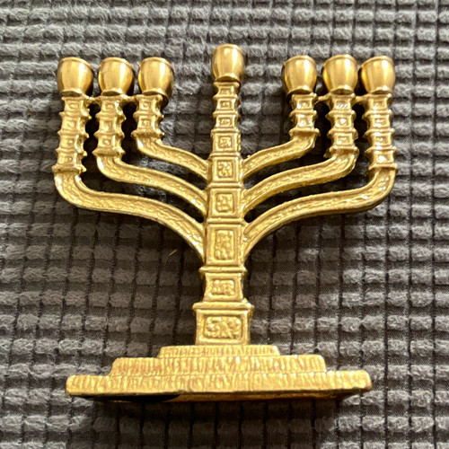 Brass menorah candlestick - menorah,