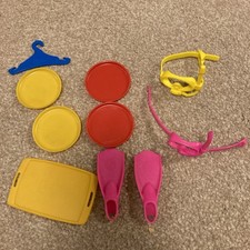 Vintage Sindy Snorkel, Flippers, Tray ,plates  Bundle