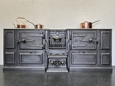 Restored Antique Cast Iron Victorian Cottage Kitchen Cooking Range Fire (AF054)