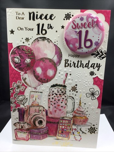 16th niece birthday card - 16th,