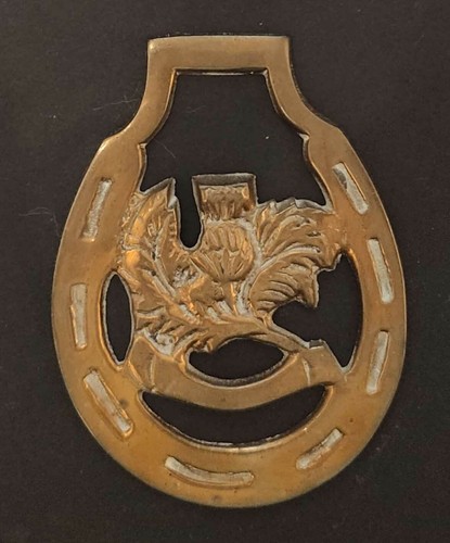 Horse brass featuring scottish - brass,