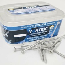Unifix Vortex Exterior Multi-Purpose Silver Organic Coated Woodscrews All Sizes 