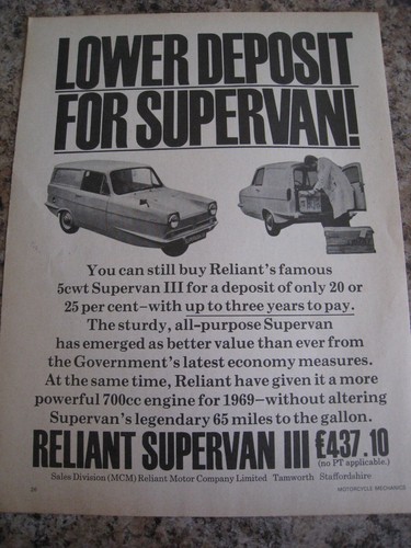 Reliant 5cwt supervan iii - supervan,