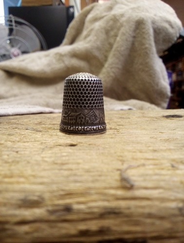 Sterling thimble german size - sterling,