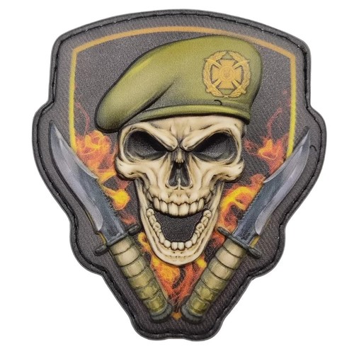 Skull beret patch - a,