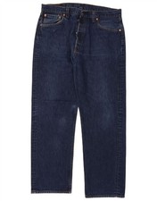 LEVI'S Mens 501 Straight Jeans W38 L29 Blue Cotton CS19