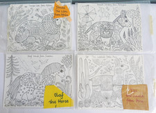 Vintage Louise Elliott Rag Toy Kit Instructions Leaflet 1970s Illustrated x 4