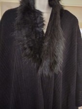 Tu Black Poncho Shawl One Size NEW