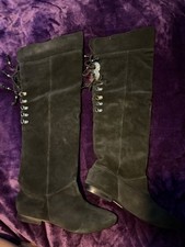 Schuh Maccy Suede Knee High Boots Tasel Size 7