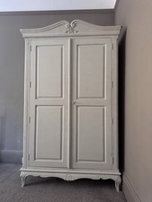 Vintage White Lockable Wardrobe