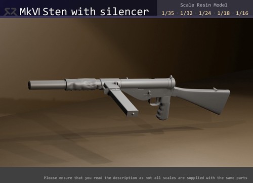 Sten mkvi with silencer - sten, (mk6)