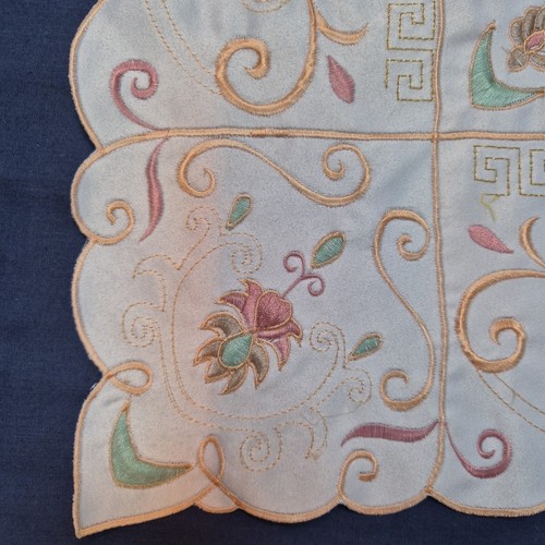 Vintage embroidered greek keys - vintage,