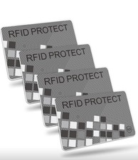4 x RFID Signal Blocking Cards. Credit & Debit Card Blocker Protector SILVER