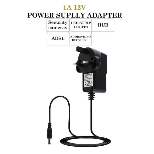 12v power adapter - 12v, 1a