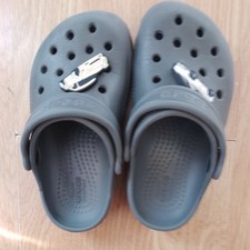 Grey Toddler Crocs  Classic Clog Sandles Size 8 Good Condition 