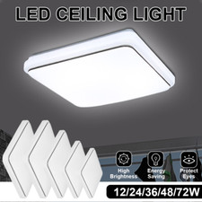 72W LED Ceiling Light Square Panel Down Lights Bathroom Kitchen Bedroom Lamp UK