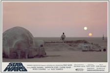 STAR WARS 1977 quad poster print 30x40" Tatooine scene Mark Hamill HarrisonFord