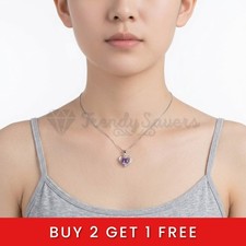 Purple amethyst stone - purple, 925