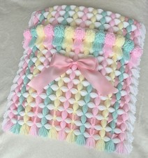 BABY BLANKET NEW HANDMADE POM